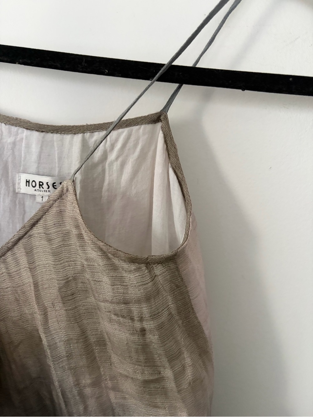 Horses Atelier Silk-Linen Earthy bohemian ombre slip dress - Size 1/ S - Picture 8 of 13